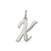 Sterling Silver Script Letter K Pendant Charm Necklace for Women