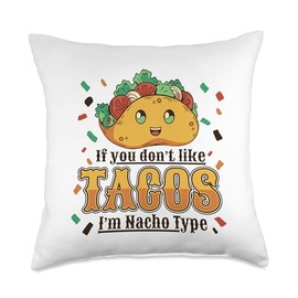 Apparel Taco Cat Love Costume Plush Outfit Gifts If You Don't Like Nacho Type Hard Shell Taco Throw Pillow, 18x18, Multicolor