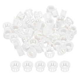 PATIKIL 60pcs Wire Grommet, 13.7mm Mounting Dia Plastic Grommets Cable Snap Bushing Cable Mounting Hose Bushing Grommet Protector Fasteners Locking Nylon for Wire Cable Hose, White
