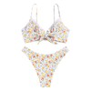 ZAFUL Women's Underwire Bikini Floral High Cut Bikini Set V-Wired