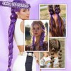 4 Paquetes Extensiones Cabello Morado 60cm Preestirado Trenzas Cosplay