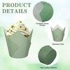 Whaline 180Pcs Gradient Green Tulip Cupcake Liners Sage Green Tulip