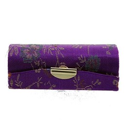 Motique Accessories Purple Lipstick Case with Brocade Design