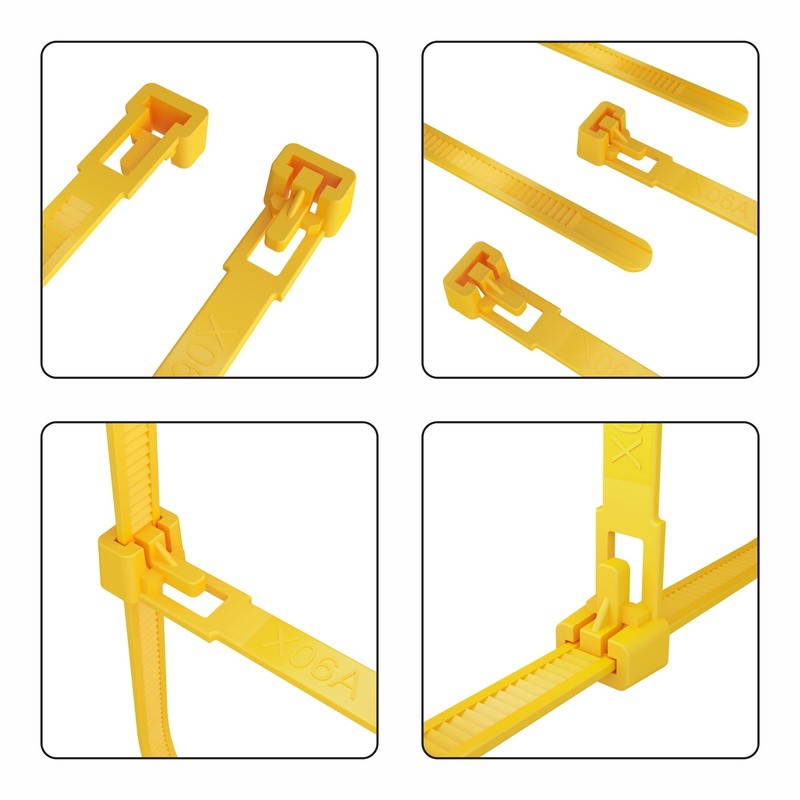 intervisio Cable Ties Resealable, 540 mm x 7.6 mm, Yellow,