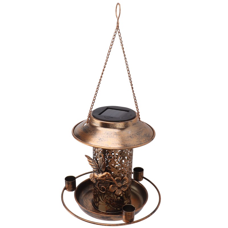 Solar Bird Feeder for Outdoors Hanging IP65 Waterproof Warm Light