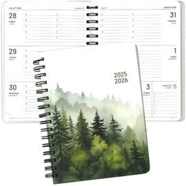 Pierre Belvédère - 2025-2026 Academic Agenda Bilingual - 13 Months - Weekly Planner August to August - 6.25” x 8.5” - Year Monthly Planner - Hardcover Spiralbound - Forest - 442433