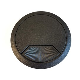 Office Desk Grommet 80mm Round Cord Cover & Wire Cable Management - Black 2 Pack