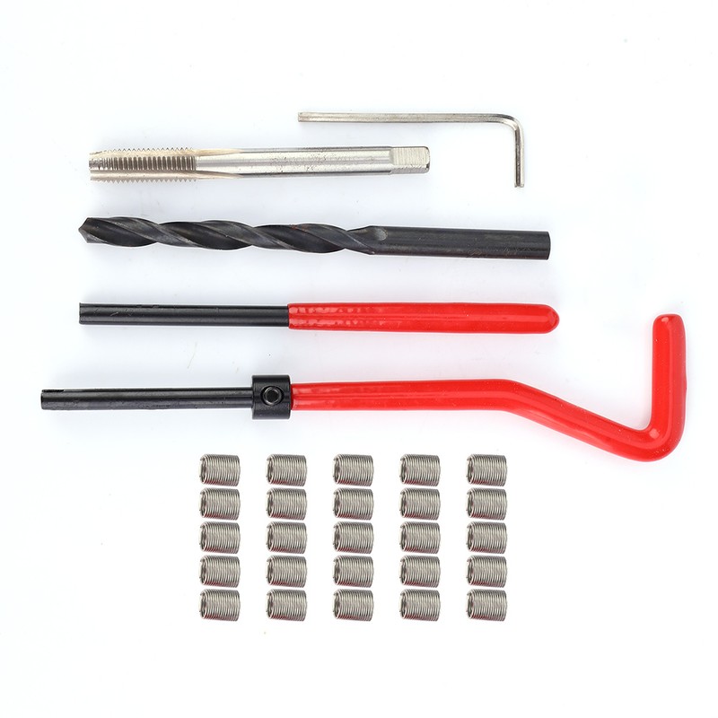30Pcs Thread Repair Kit Stainless Steel Twisted Drill Wrench Threaded