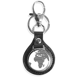 Llavero de metal con diseño de mapa del mundo de línea negra simple, Multicolor, M