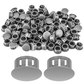 QCDENG 100PCS 5/8" Grey Plastic Plugs Hole, Round PA66 Plug Furniture Hole Decorative Cover