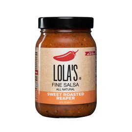 Lola's Fine Hot Sauce - Sweet Roasted Reaper Fine Salsa | All-Natural, Gluten-Free, Non-GMO, Plant-Based, Keto | Created with Fresh Roasted Reaper Peppers and Lola's Carolina Reaper Hot Sauce