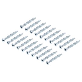 QUARKZMAN Möbel Confirmat Screw, Pack of 50 7 x 60 mm Hexagonal Wood Screws Galvanised Countersunk Self-Tapping Furniture Connection Screw