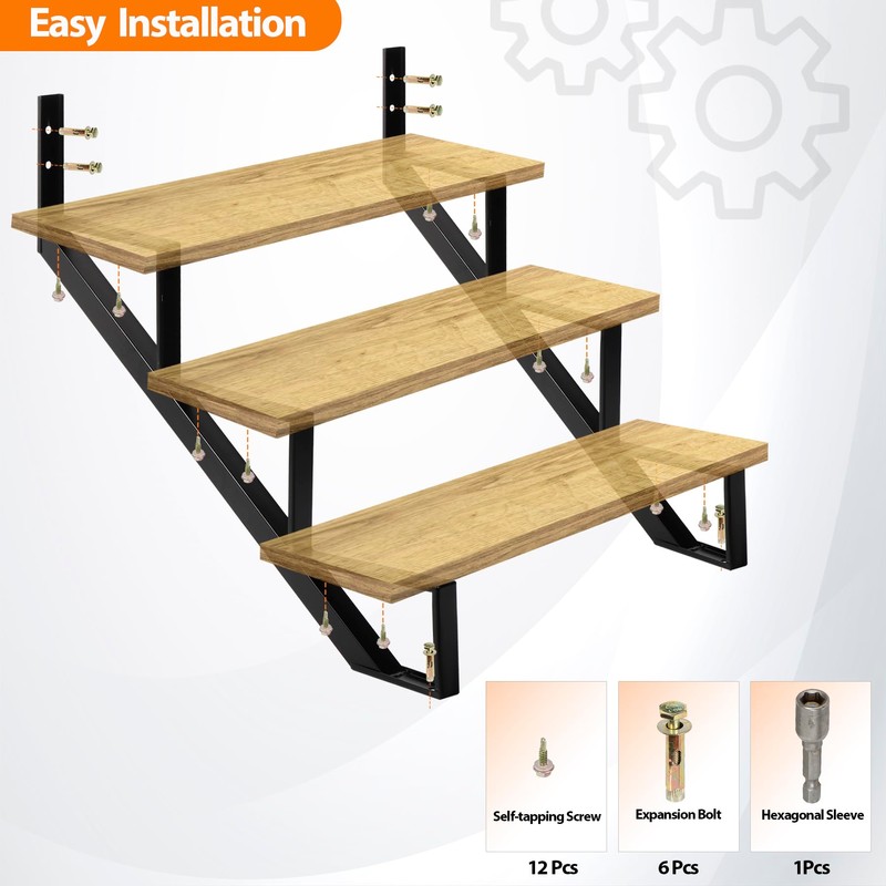 Toriexon Steel Stair Riser-2 Pack, 3 Step Stringers for Deck,