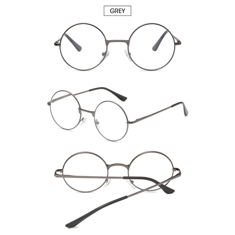 VEVESMUNDO Nickelbrille Lesebrille Runde Retro Klein Metall Lesehilfe Brille Für