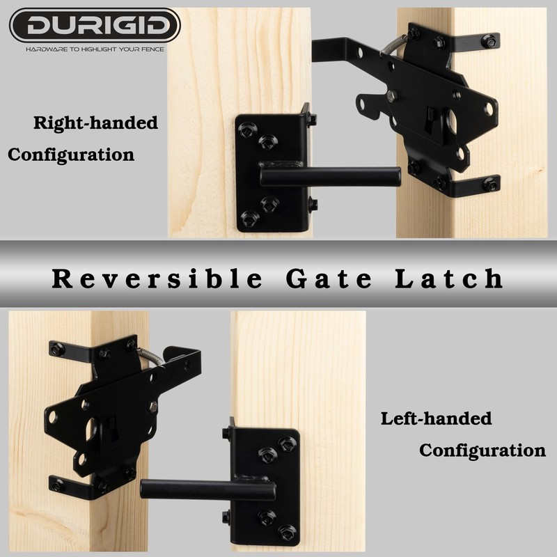 DURIGID Heavy Duty Gate Latch, Gravity Auto-Locking Gate Locks for