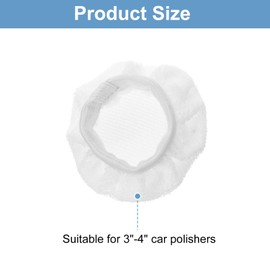 HARFINGTON Car Polisher Bonnet Buffing Pad Micro-Fiber Polishing Buffing Pad Cover for 3"-4" Car Buffer Bonnets Polisher, White
