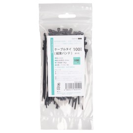 Konya Shoji 01281110 Cable Ties for Outdoor Use, Black, 3.9 x 0.1 inches (100 x 2.5 mm), Pack of 100