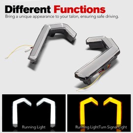 A & UTV PRO Front LED Fang Lights for Talon 1000 Accessories, Amber Turn Signal Grille Accent Lights Signature Light Grill Lamps for 2022-2024 Talon 1000R 1000X 1000X-4