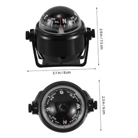 Parliky Vehicle Mount Dashboard Compass Ball Durable Car and Boat Multifunctional Dash Mount for Outdoor and Vehicle Use Easy Operation Black Nautical Compass