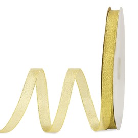 molshine 100yd 5/8" Gold Shiny Organza Sheer Ribbon,Metallic Glitter Ribbons for Gift Wrapping,Bows,Crafts,Garland,Bouquet,Holiday Wedding Party Decor 5/8" (15mm)