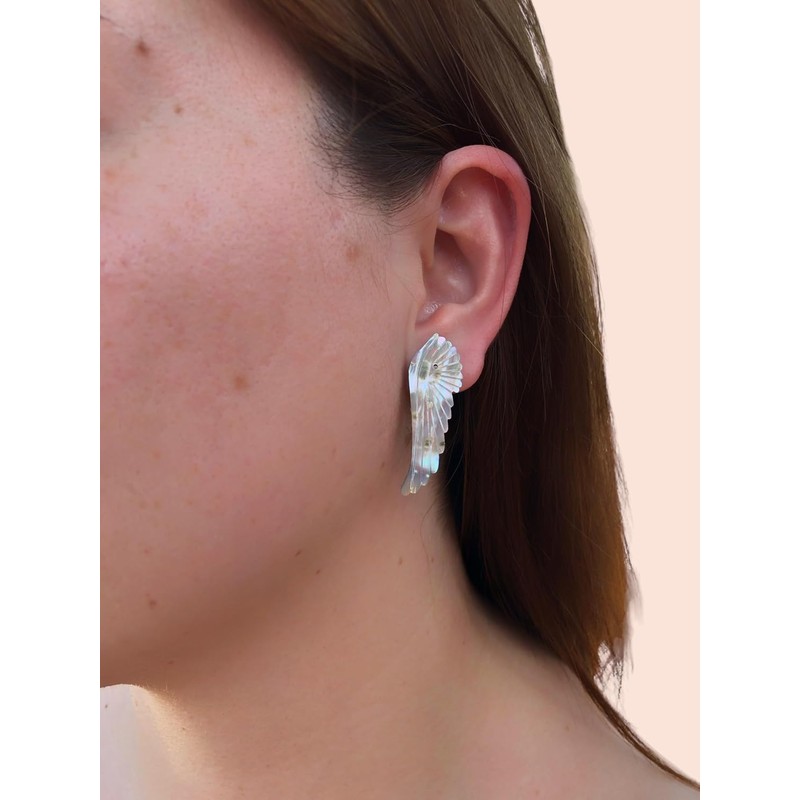 Mirlo Blanco - Juego de collar y aretes de alas