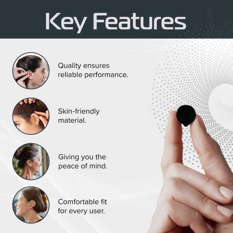 Widex Compatible Round Ear Tip Hearing Aid Domes, Pack of