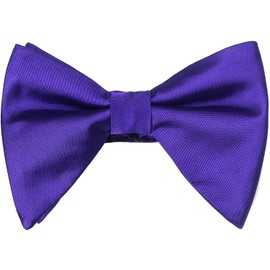 Satin Silk Oversized Bow Tie Solid Color Formal Tuxedo Big Bowtie