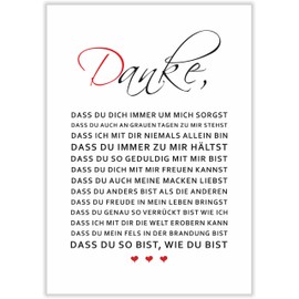 Geschenke für Frauen Männer zum Geburtstag Partner Geschenke Danke Valentinstaggeschenke Liebeserklärung Geburtstagsgeschenke für Freundin Freund Liebe Bild ohne Rahmen tolle Eigenschaften vom Partner