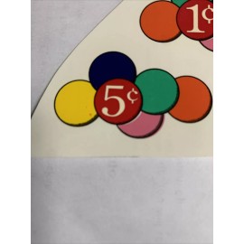 Unbranded 2 Decals 1c And 5c Gumball Vending