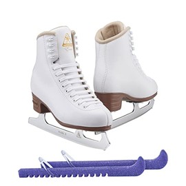 Jackson Ultima Excel JS1291 Girl's Ice Skates Width: Medium - C/Size: Youth 3 (Kid's) Bundle with Skate Guards