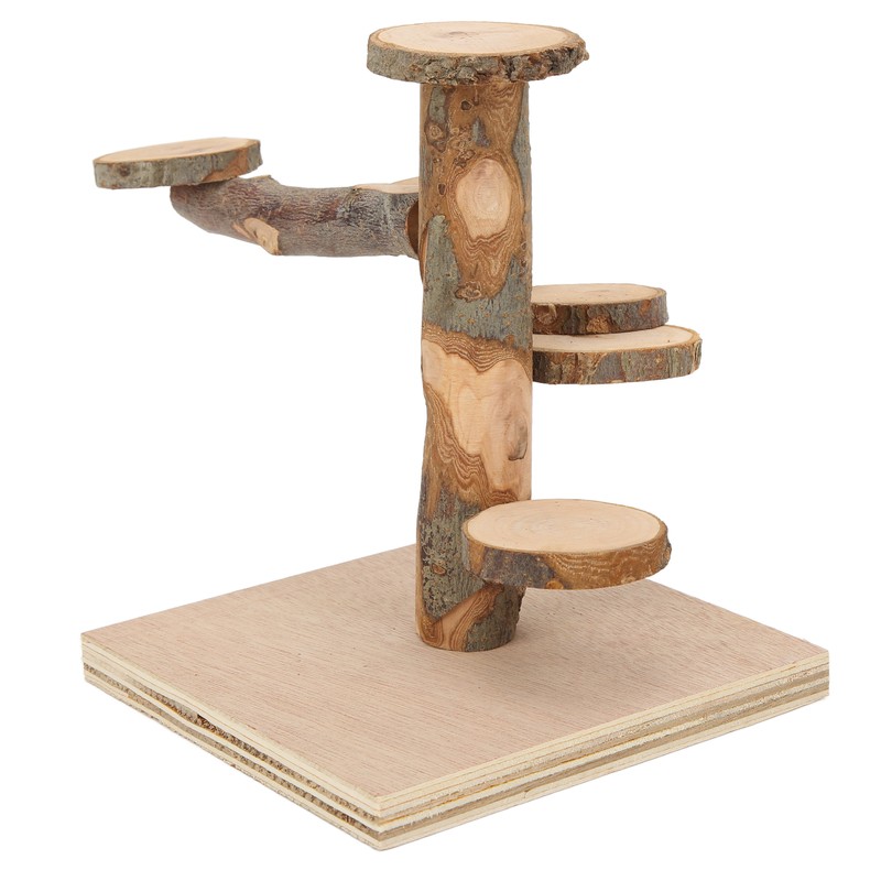 Wooden Hamster Platform Toy Hamster Playground Stand Rotating Ladder for