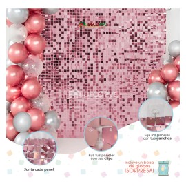 Panel Decorativo 4d Eco Shimmer Wall 24pz 30*30cm Lentejuela