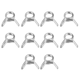 uxcell Double Wire Spring Hose Clamp, 10pcs 304 Stainless Steel 5mm Inner Dia Fit 5.5mm-6.2mm OD Hose Fuel Line Silicone Tube Spring Clips