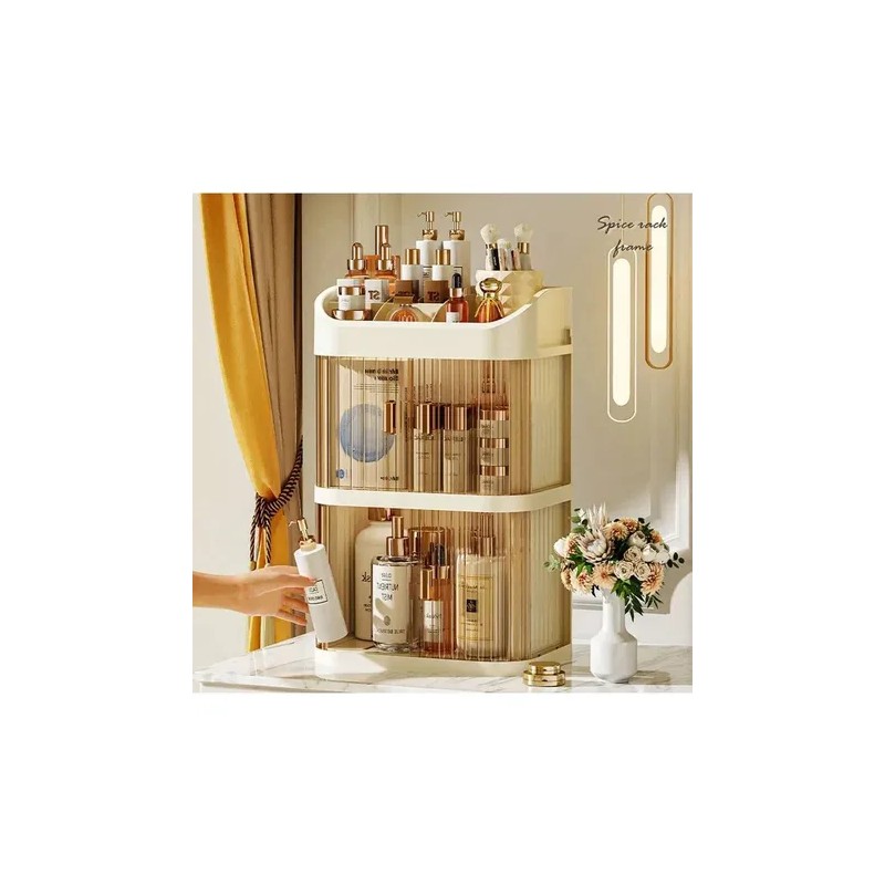 Organizador De Maquillaje 3 Capas Con Puerta Transparente