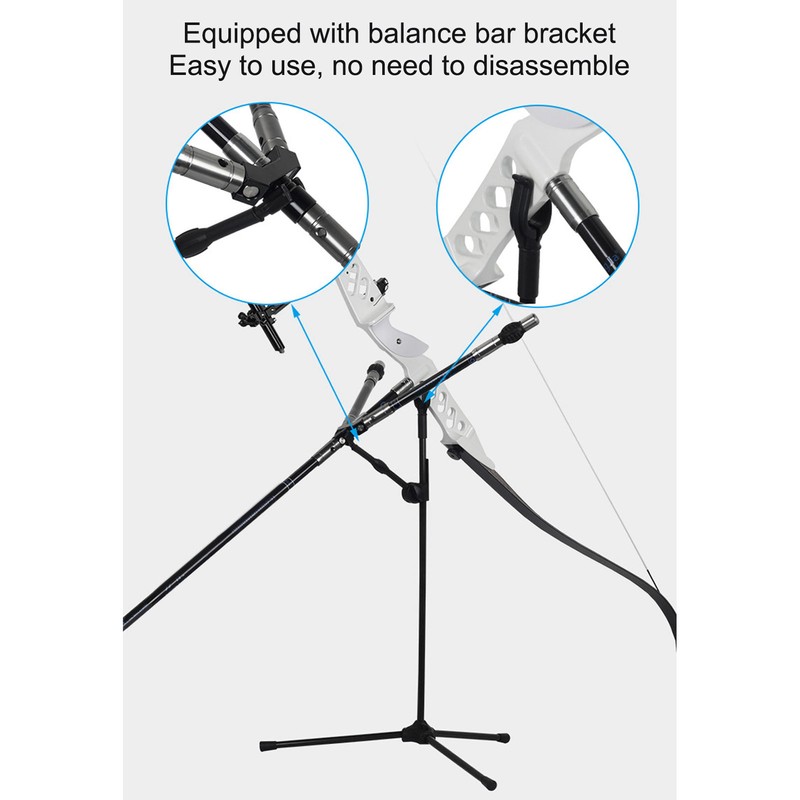 Archery Bow Stand Rack Height Adjustable Flexible Detachable Fiber Glass