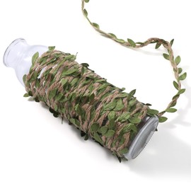 TWSANTAMAS Faux Jute Rope DIY, Best Arts Crafts Twine, Burlap Leaf Ribbon，Christmas Gift Wrapping, Gardening and Wedding Decor(10 Yards)