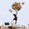 PLIGREAT Banksy Butterfly Girl Wall Stickers Removable Vinyl Decals Flying