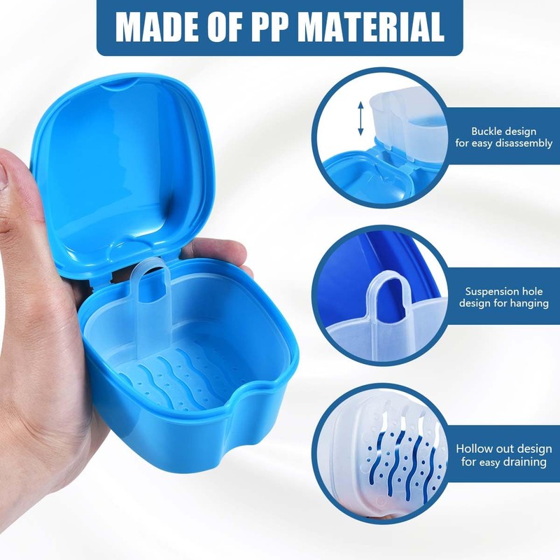KISEER KISEER 3 Pack Colors Denture Bath Case Cup Box
