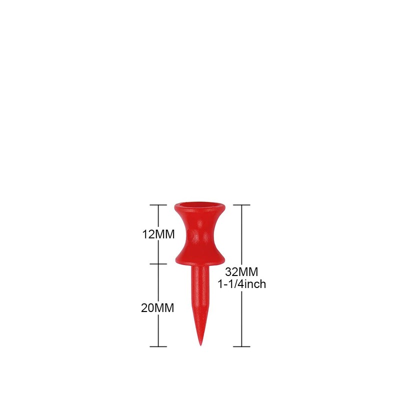 Zivisk Red Golf Tees Plastic 32MM 100 Count Small Castle