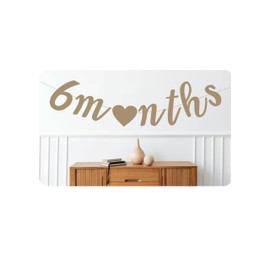 Banner de fiesta de 6 meses, guirnalda de fiesta de medio cumpleaños, papel kraft 1/2 suministros de fiesta