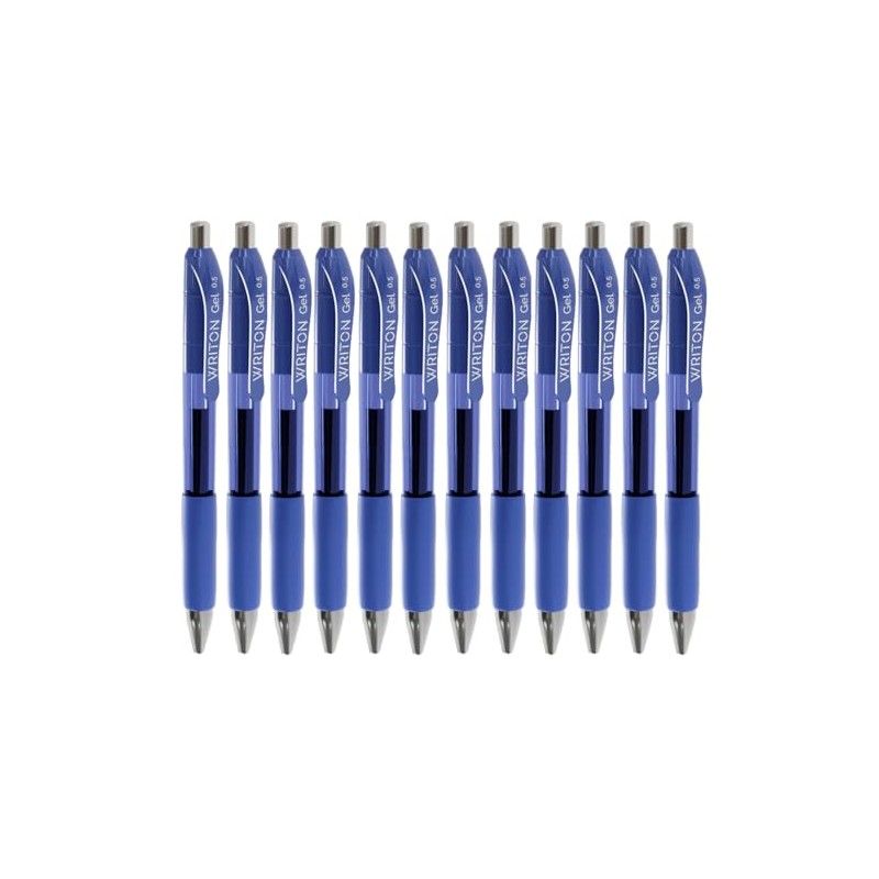 Writon Retractable & Refillable Gel Pens, Comfort Grip, 0.5mm Fine