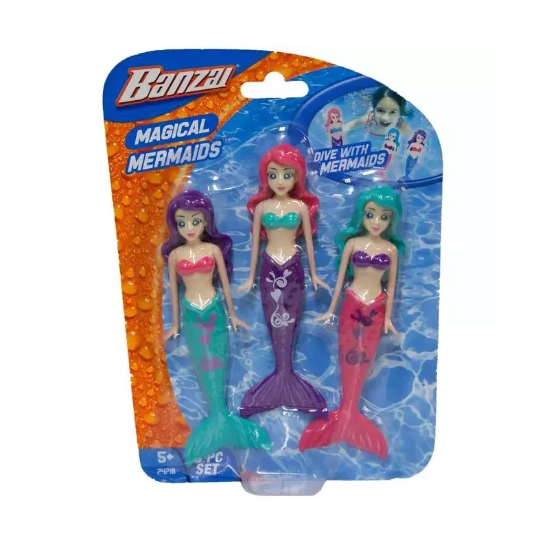 Banzai Magical Mermaid Pool Toys 3ct Per Pack - 6