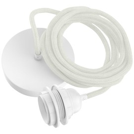 Hoopzi - Pendant Light 1 Flamming - 2.5 m Textile Cable - 1 x E27 Socket - Vintage, Industrial for Dining Table, Living Room, Dining Room, Room, Bedroom, Kitchen