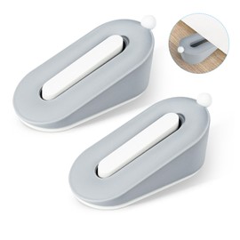 2pcs Door Stoppers for Bottom of Door, Rubber Door Stop, Cute Door Stopper, Rubber Door Stopper Wedge with Holder, Door Wedge for Home Office Commercial Use (Grey)