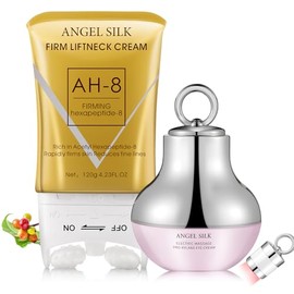 AH-8 Crema reafirmante para el cuello y crema de ojos, crema de ojos de masaje elctrico para crculos oscuros, crema de cuello para lneas finas firmes 