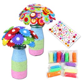 CZAYEFNH DIY Craft Set for Small Explorers from 4 Years: Pack of 2 Djeco Flowers Craft Small Explorer Set, Weaving Frame Set and Lantern Craft Set - Creative Craft Sets for Little Explorers