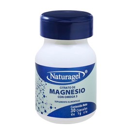 NATURAGEL MAGNESIO  Citrato de Magnesio con Omega 3  30 Cpsulas de 1000mg  Suplemento Mineral Esencial de Alta Biodisponiblidad  Naturagel            