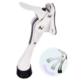 One Touch Kickdown Door Stopper, Door Holder, Heavy Duty Door Stops, Bottom of Door, Height-Adjustable Rubber Tips by HASHI (White 4 inch x 1pack)