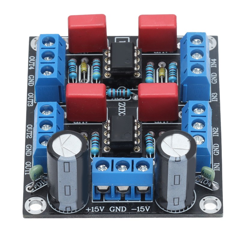Preamplifier Board Dual Power Supply 4 Channel Audio Amplification Module