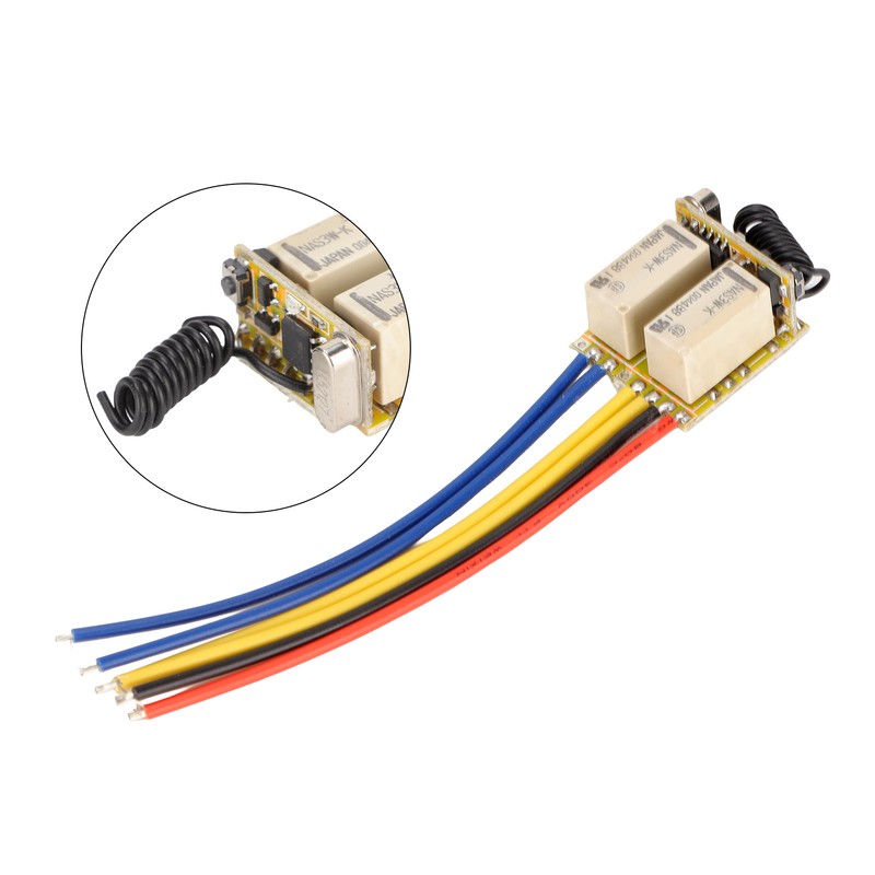 Mini RF 2CH Relay Switch 433MHz DC3.7‑12V Wireless Relay Transmitter